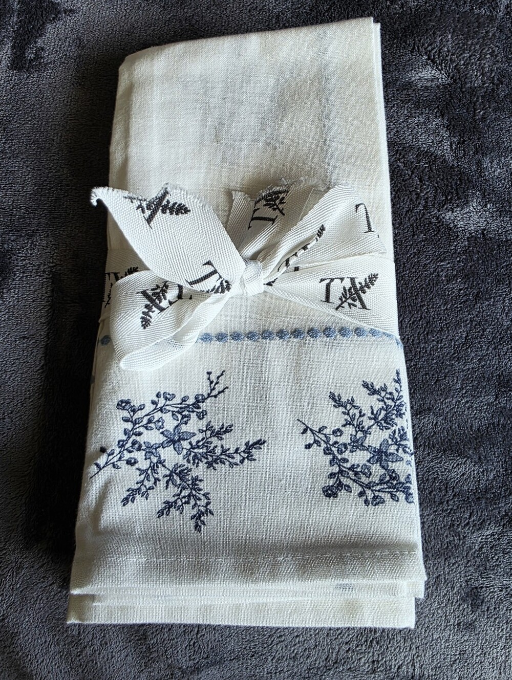 2 sets of 4 New my Texas House Blue White Floral Cotton Cloth Napkins 20 x 20" - Picture 6 of 9